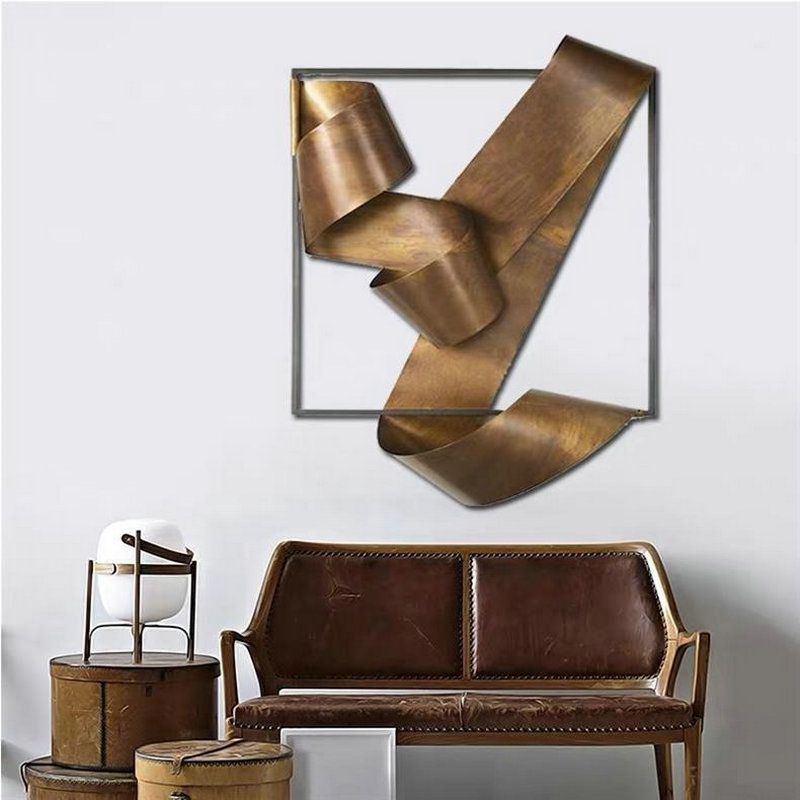 Lighting Metal Wall Decor - Creative ribbon art wall decorations, living
