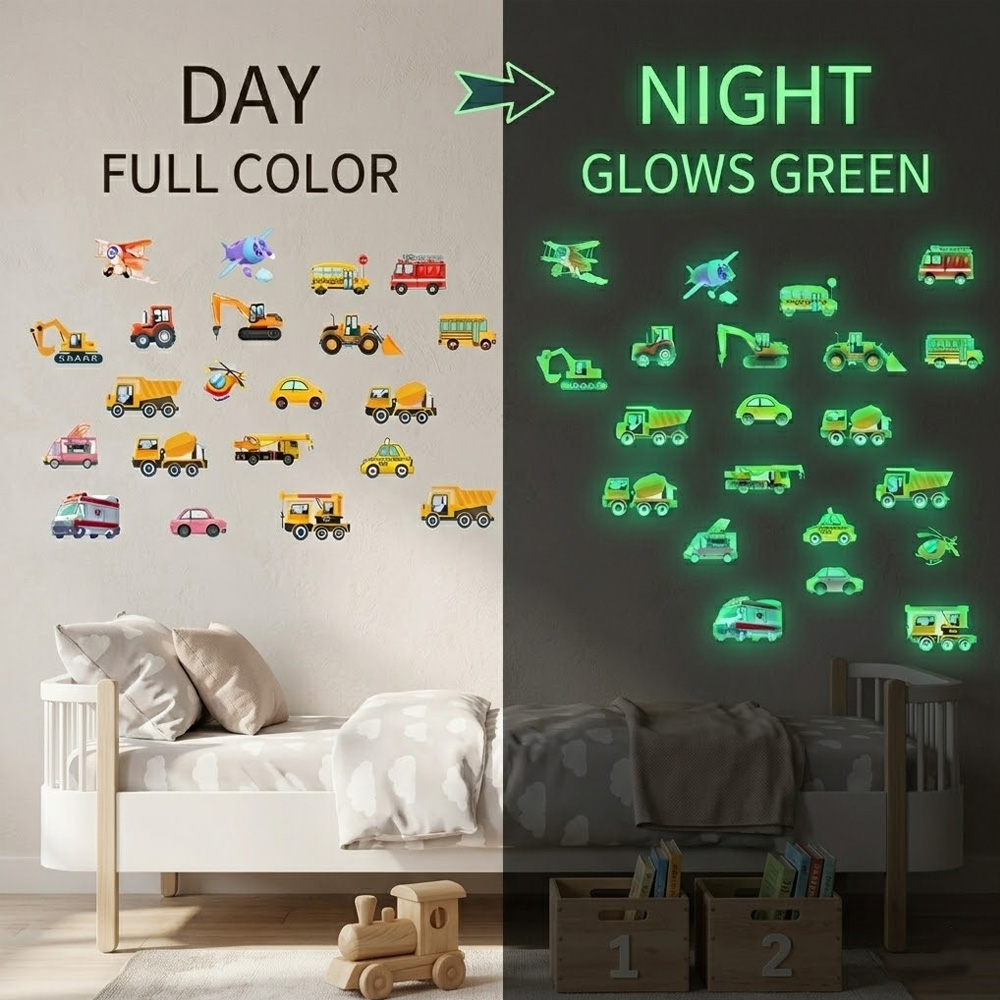 Lighting Decor Items - Luminous Car Wall Sticker 21Pcs Set
