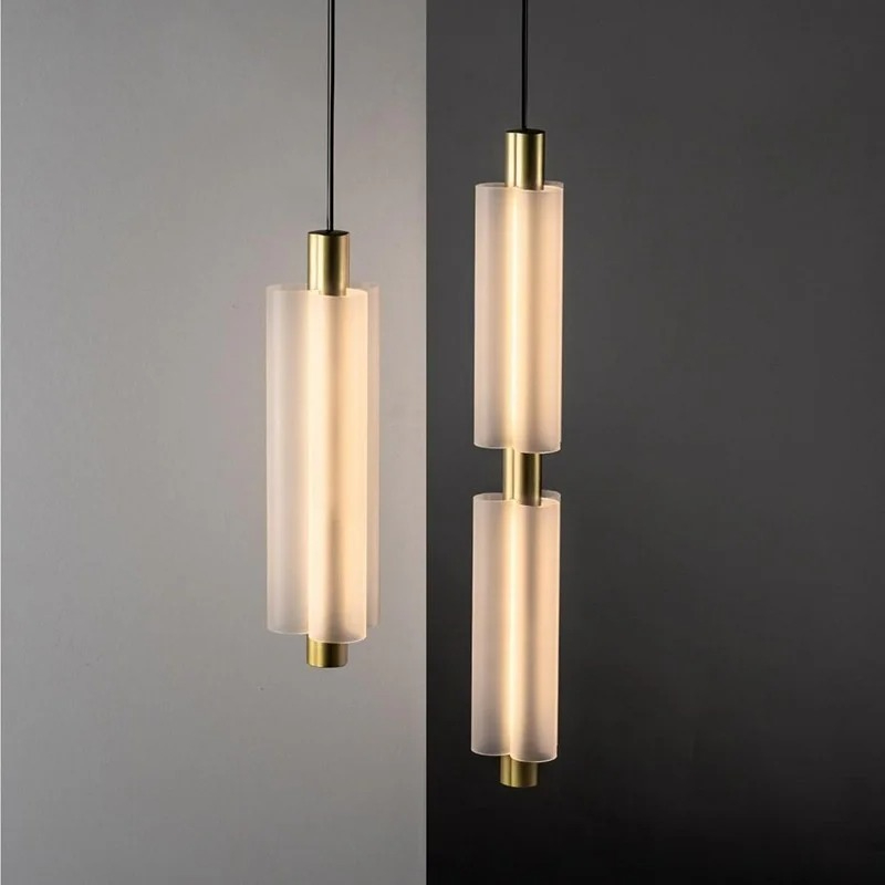 Lighting Metal Wall Decor - Modern Long Acrylic Pendant Lights Bedroom