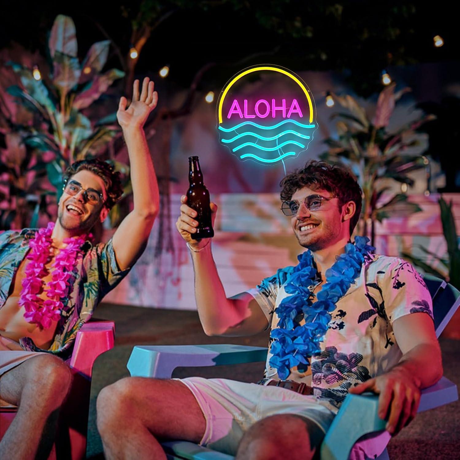 Aloha Sunset Wave Neon Sign US - Lighting Decor Rentals recension och pris
