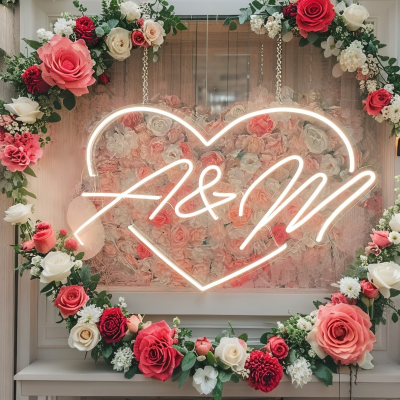 Custom Initials Heart LED Neon - Lighting Decor Items recension och pris