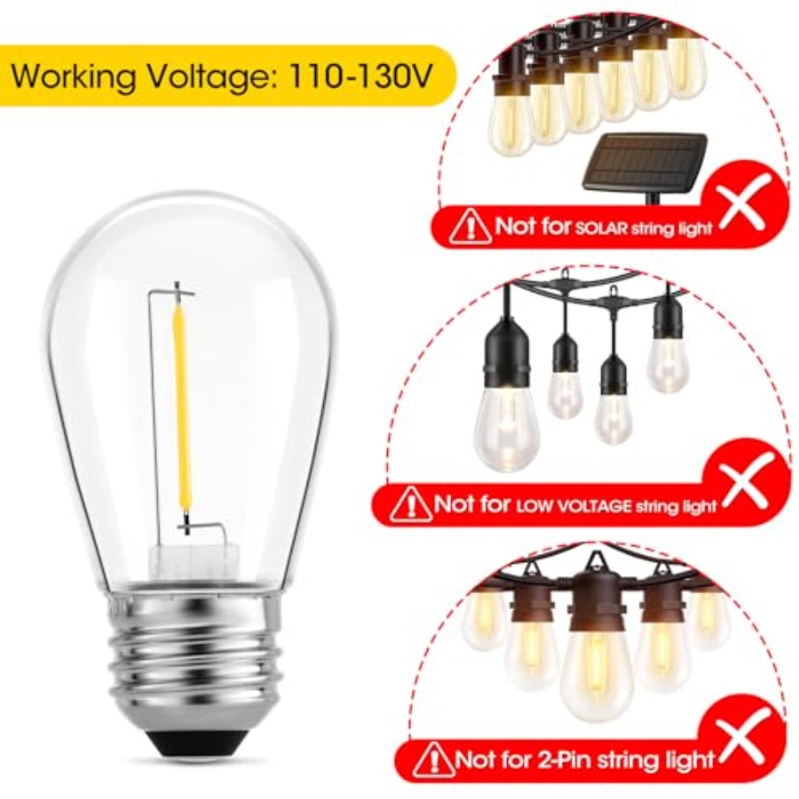 36 Pack S14 LED Bulbs for Outd - String Light Outdoor recension och pris