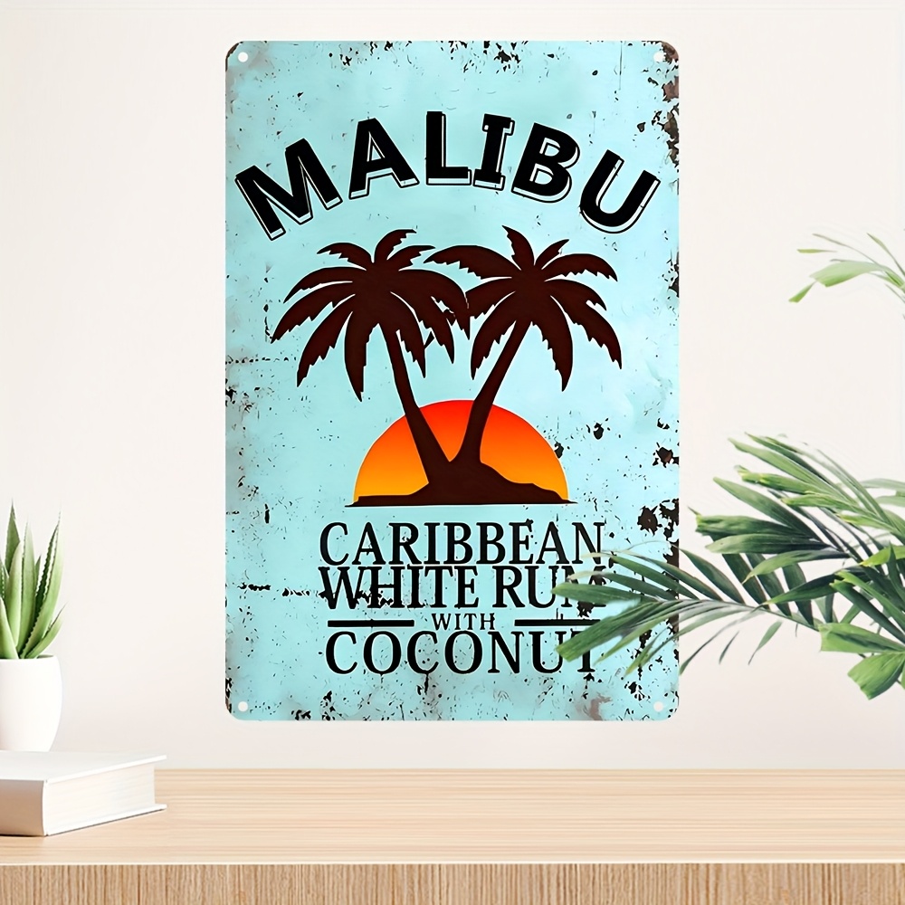 Vintage Malibu Coconut Rum Met - Lighting Metal Wall Decor recension och pris