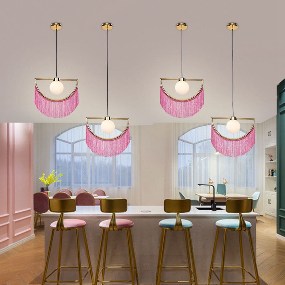 Boho Tassel Pendant Light Mode - Geometric Lamp Shade recension och pris