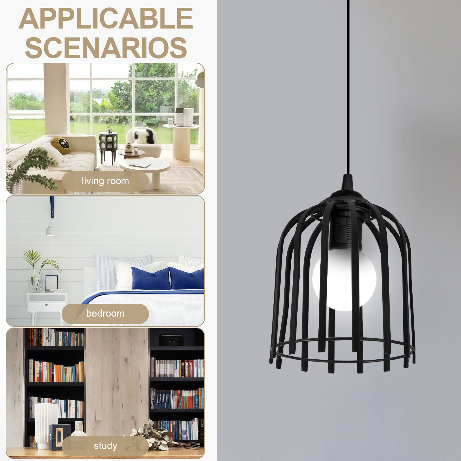 1Pcs Iron Wire Pendant Light S - Geometric Lamp Shade recension och pris