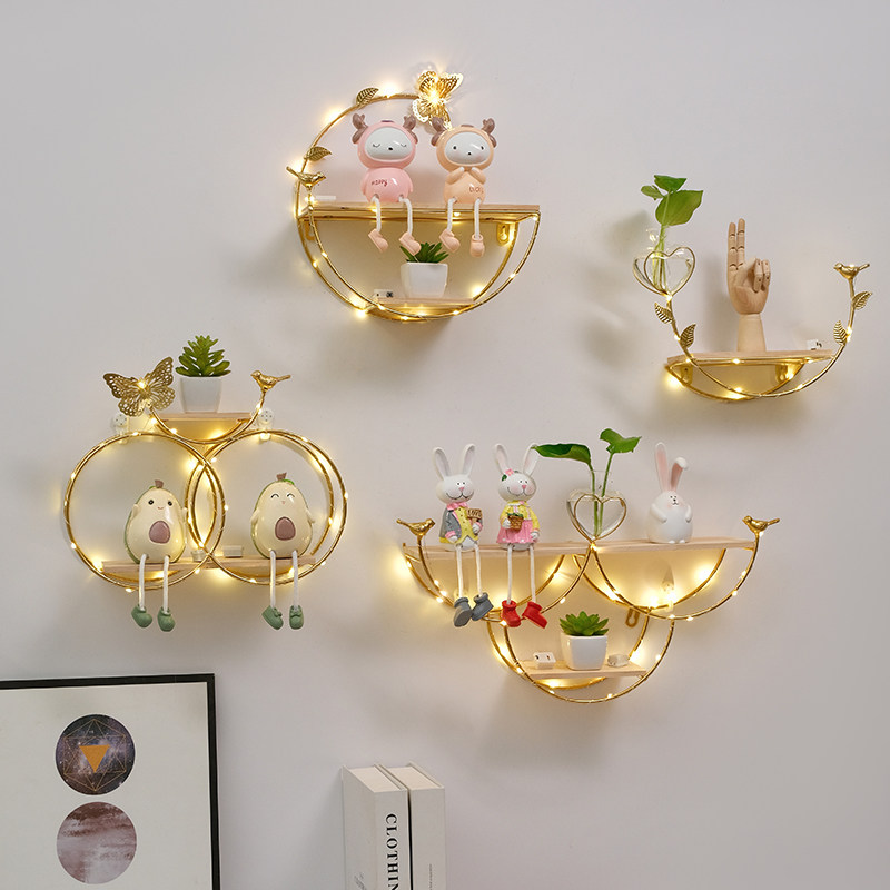 No Drill Wall Mounted Shelf Li - Lighting Metal Wall Decor recension och pris