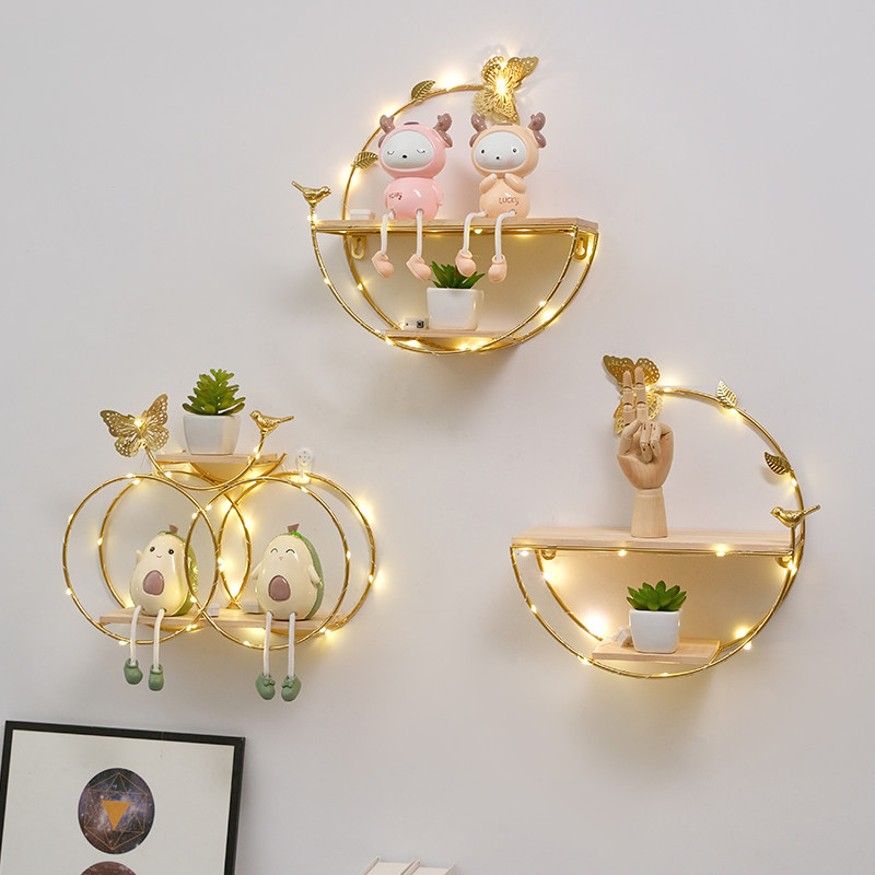 No Drill Wall Mounted Shelf Li - Lighting Metal Wall Decor recension och pris