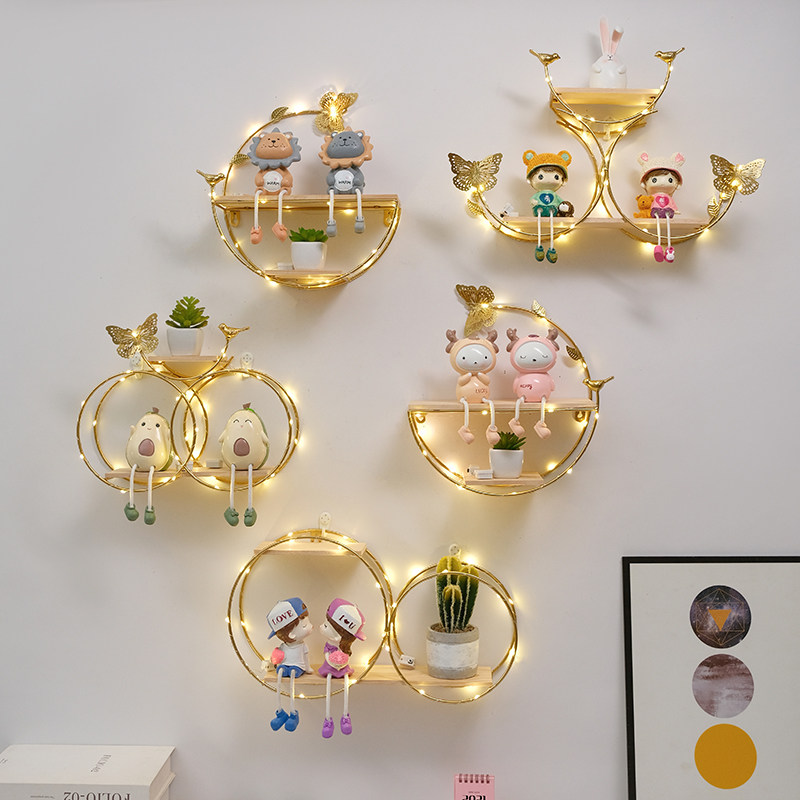 No Drill Wall Mounted Shelf Li - Lighting Metal Wall Decor recension och pris
